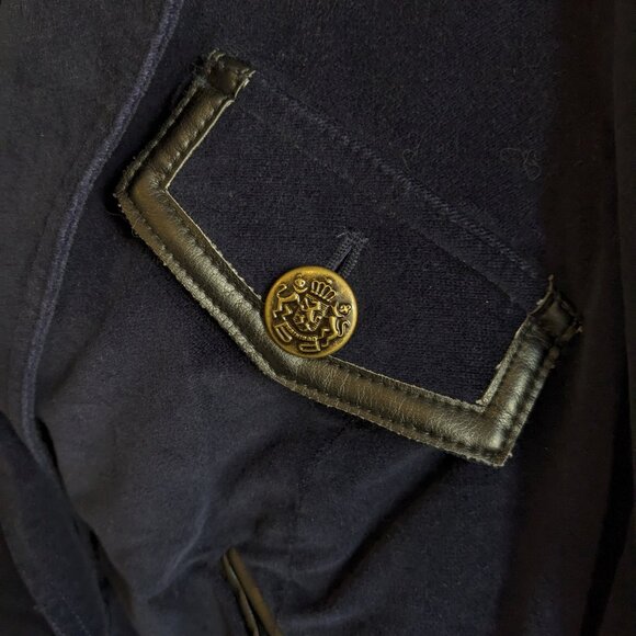 Vintage velour cropped military jacket, S - Picture 4 of 8